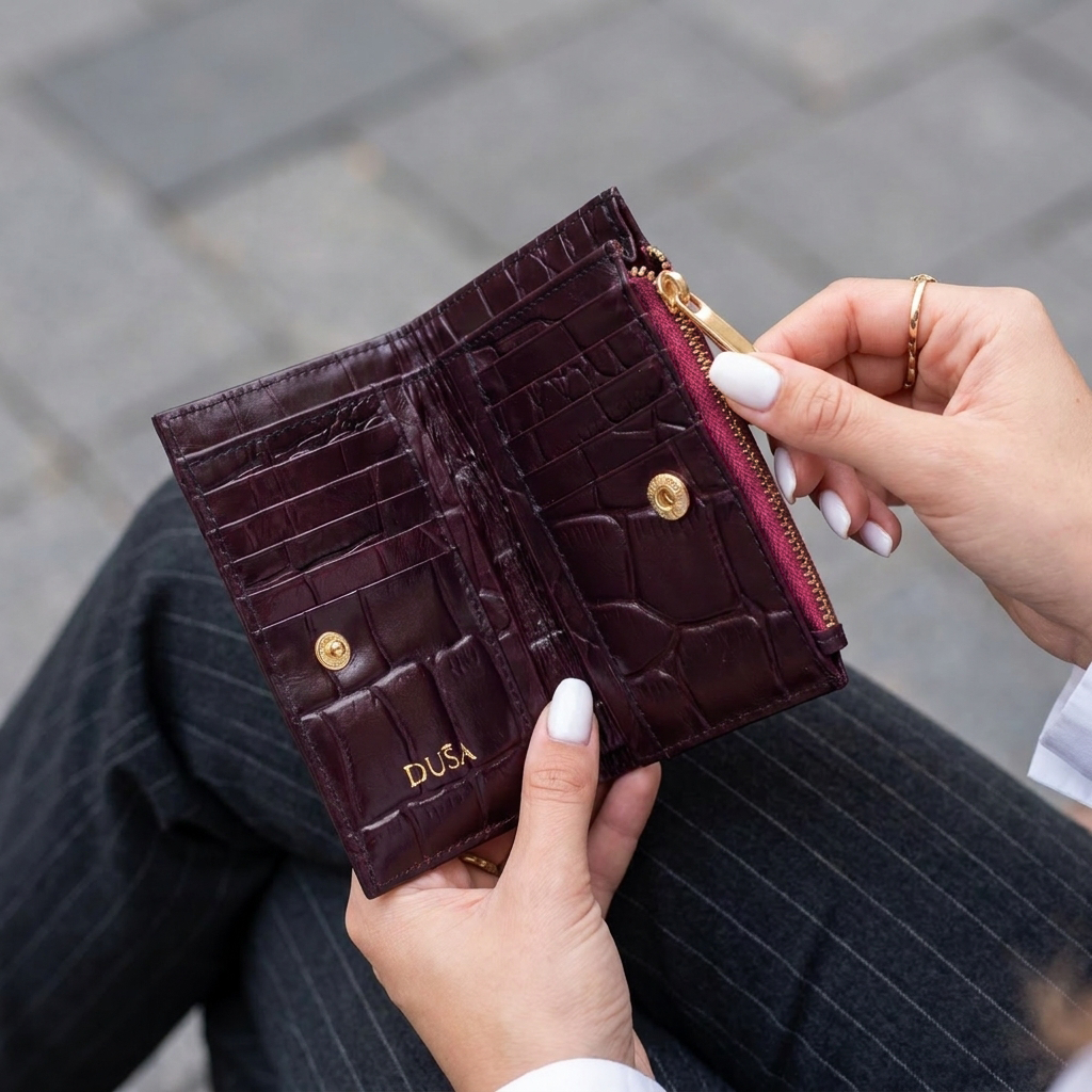 Duša Wallet-burgundy